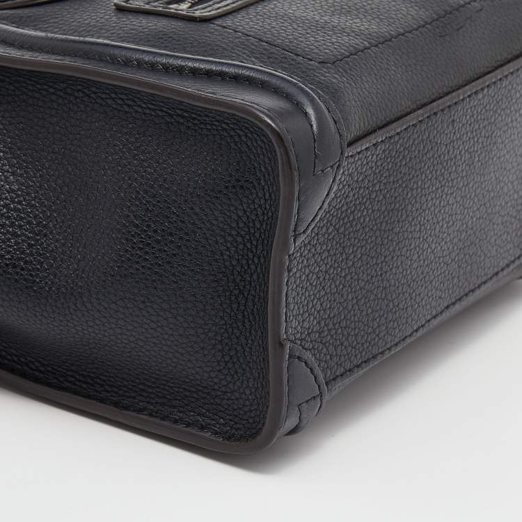 Pre Owned Celine Black Leather Nano Luggage Tote
