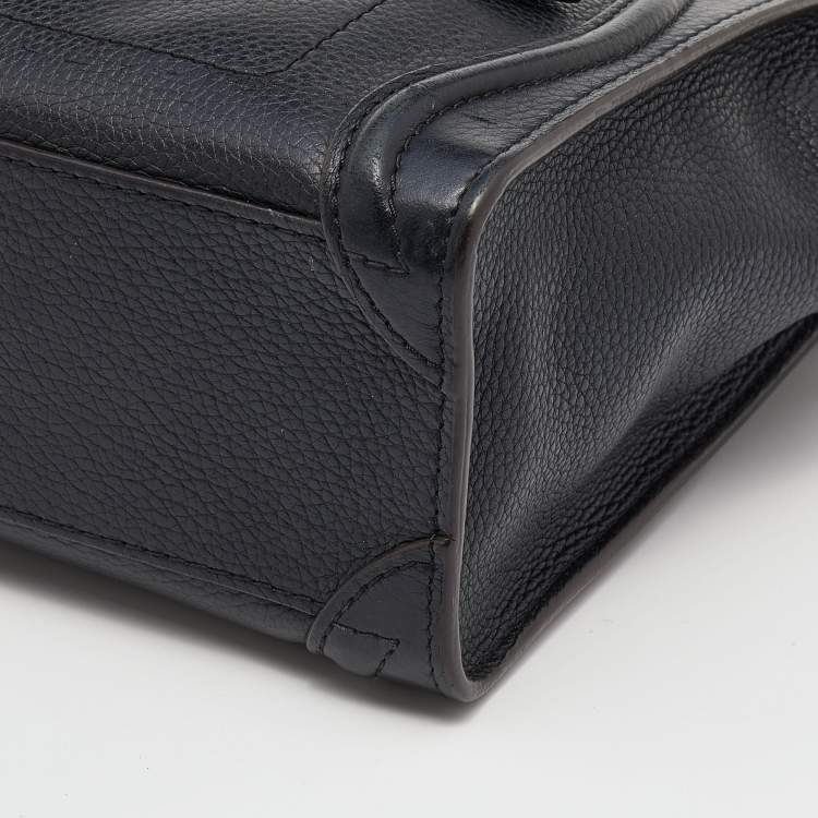 Pre Owned Celine Black Leather Nano Luggage Tote