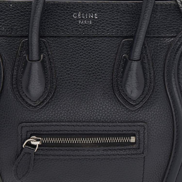 Pre Owned Celine Black Leather Nano Luggage Tote