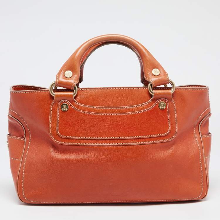 Pre Owned Celine Orange Leather Boogie Tote