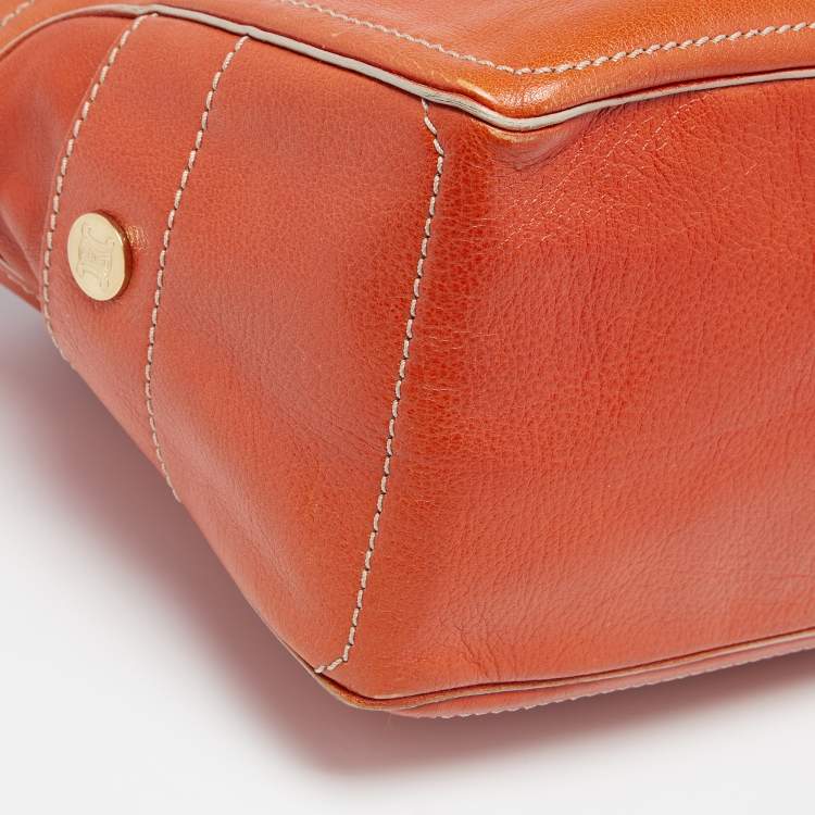 Pre Owned Celine Orange Leather Boogie Tote