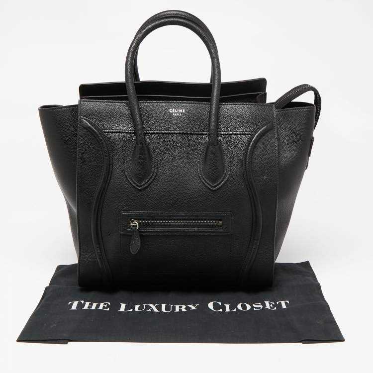 Pre Owned Celine Black Leather Mini Luggage Tote