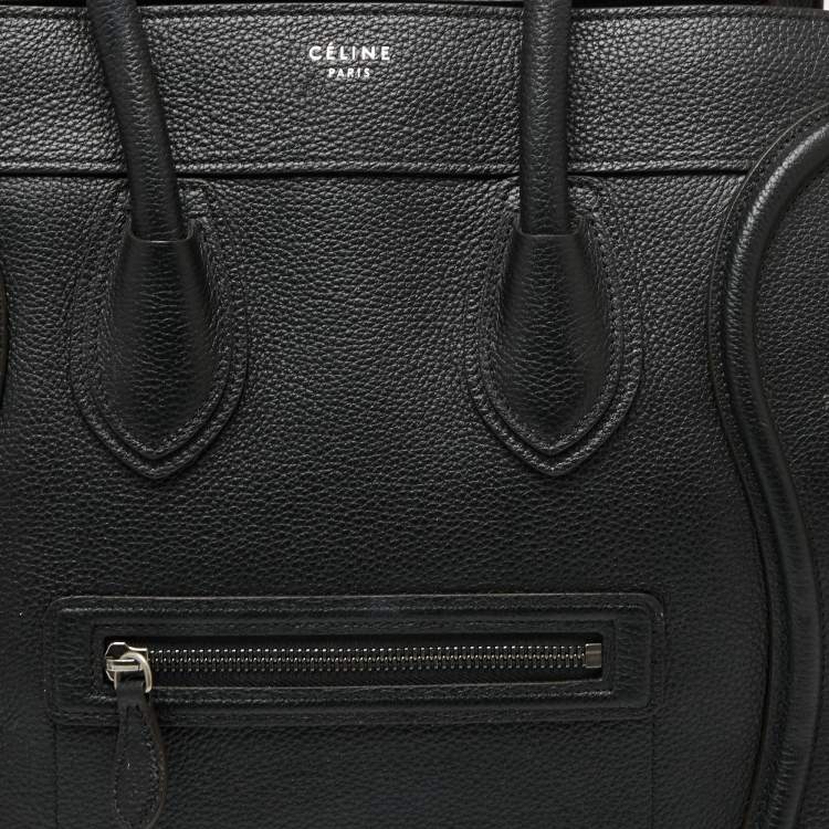 Pre Owned Celine Black Leather Mini Luggage Tote