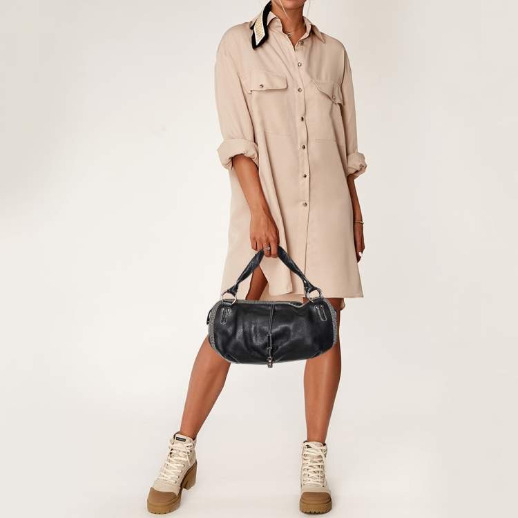 Pre Owned Celine Black Leather Satchel