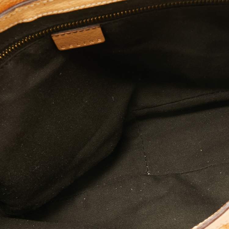 Pre Owned Celine Beige Leather Vintage Eyelet Satchel 