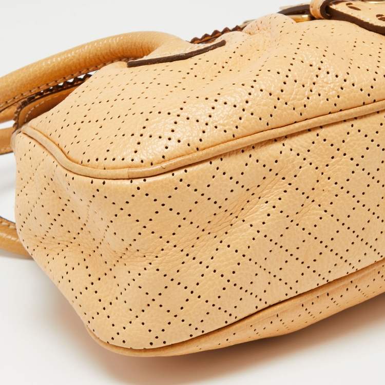 Pre Owned Celine Beige Leather Vintage Eyelet Satchel 