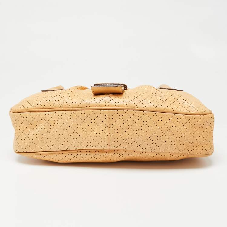 Pre Owned Celine Beige Leather Vintage Eyelet Satchel 