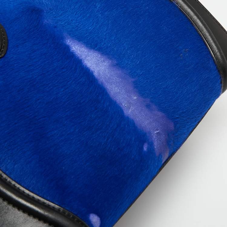Pre Owned Celine Tricolor Calfhair and Leather Mini Luggage Tote