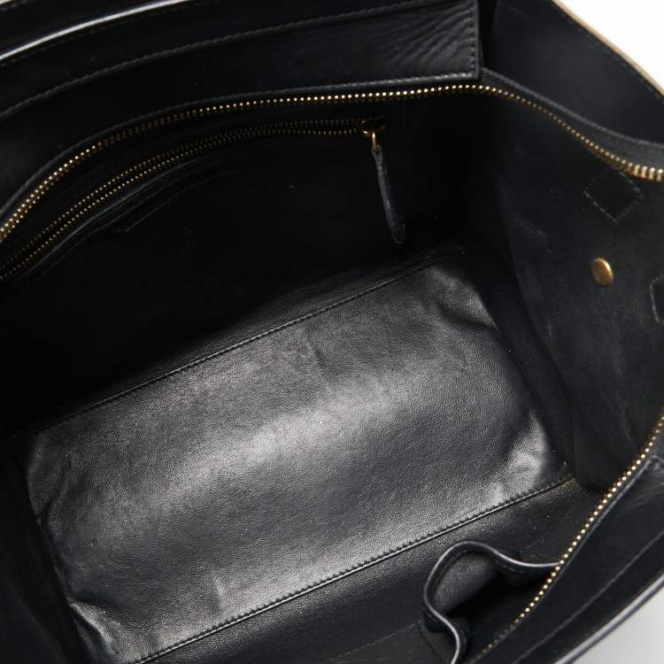 Pre Owned Celine Tricolor Calfhair and Leather Mini Luggage Tote