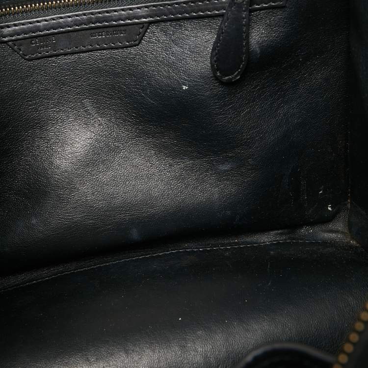 Pre Owned Celine Tricolor Calfhair and Leather Mini Luggage Tote