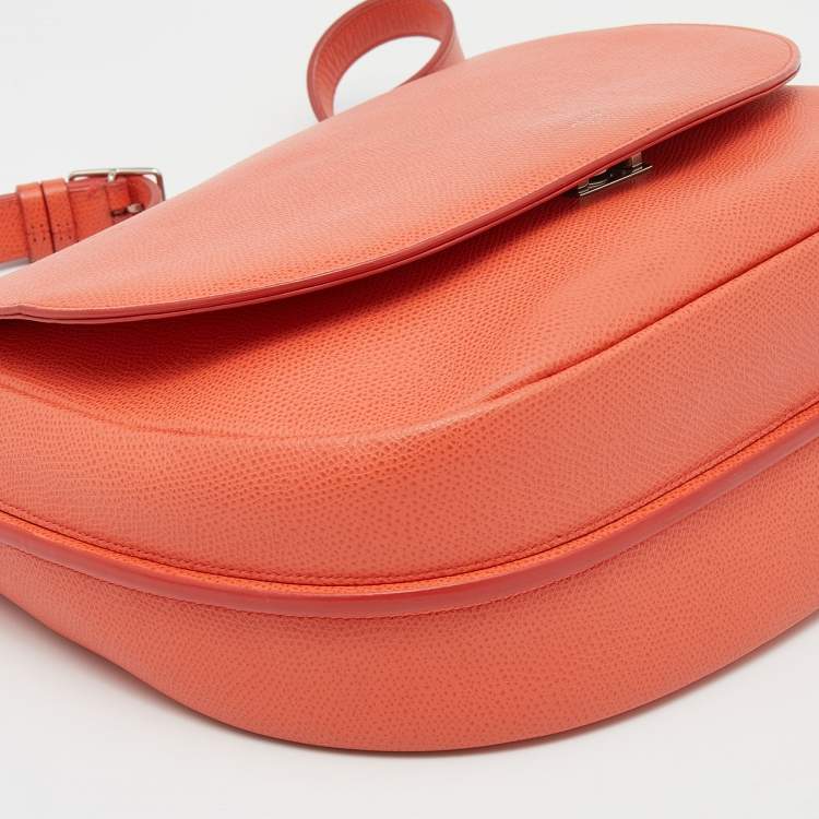 Pre Owned Celine Orange Leather Trotteur Messenger Bag