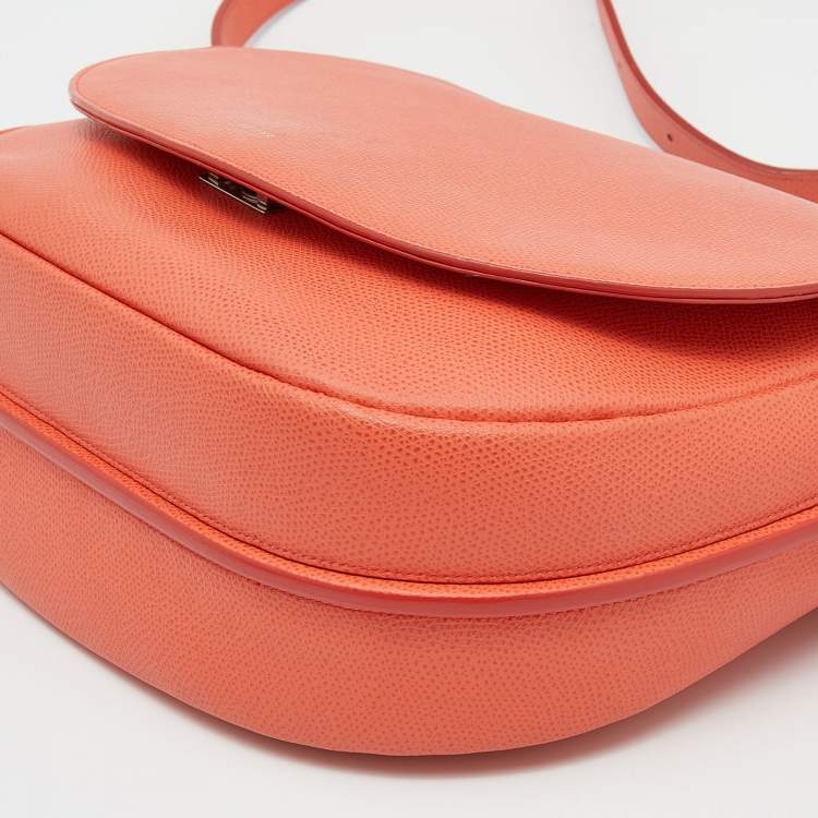 Pre Owned Celine Orange Leather Trotteur Messenger Bag