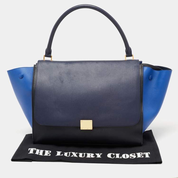 Pre Owned Celine Tri Color Leather Large Trapeze Tote
