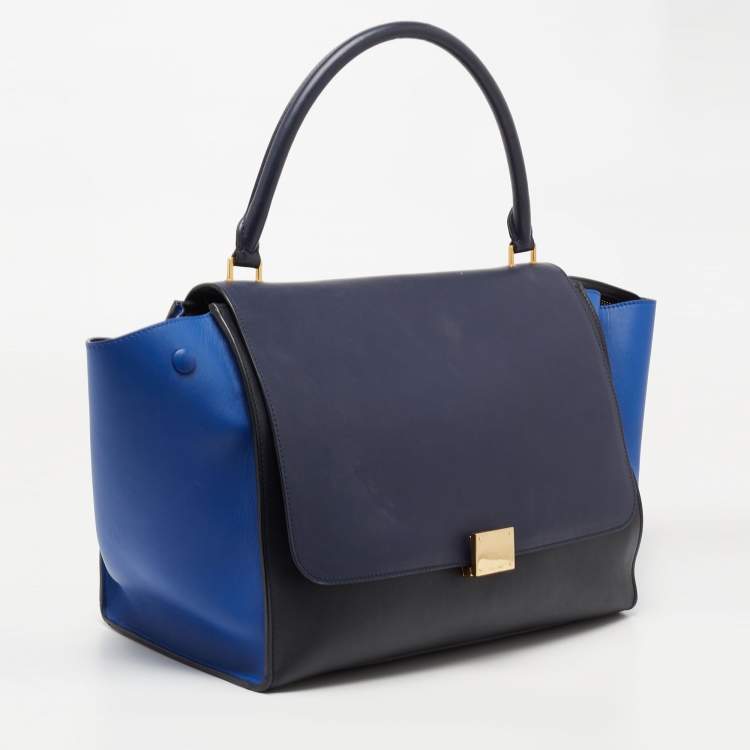 Pre Owned Celine Tri Color Leather Large Trapeze Tote