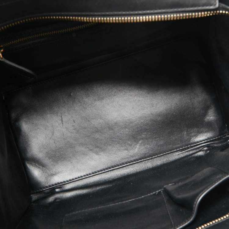 Pre Owned Celine Black Croc Mini Luggage Tote