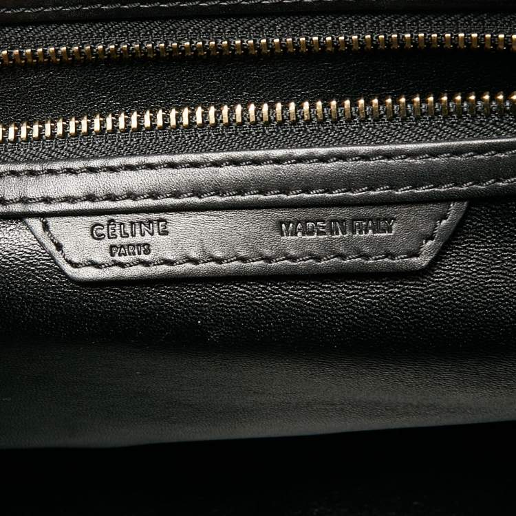 Pre Owned Celine Black Croc Mini Luggage Tote