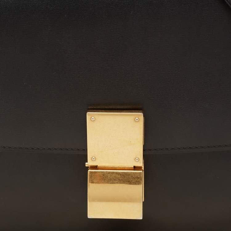 Pre Owned Celine Black Leather Medium Classic Box Shoulder Bag