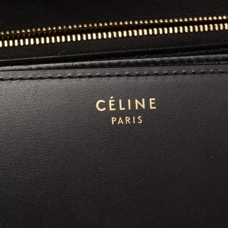 Pre Owned Celine Black Leather Medium Classic Box Shoulder Bag