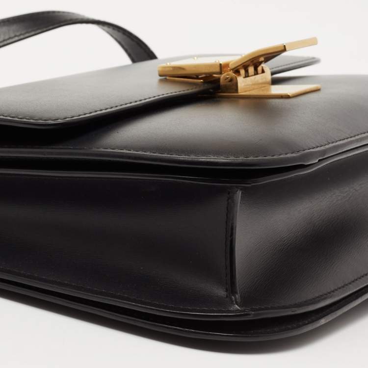 Pre Owned Celine Black Leather Medium Classic Box Shoulder Bag
