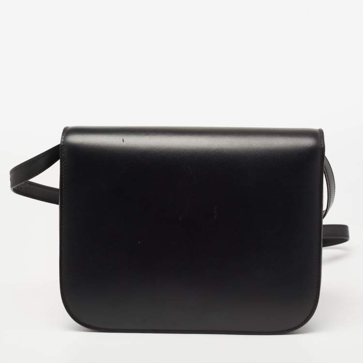 Pre Owned Celine Black Leather Medium Classic Box Shoulder Bag