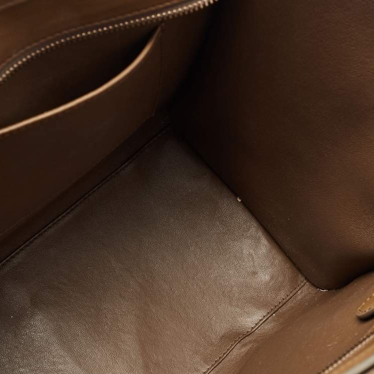 Pre Owned Celine Tri Color Leather and Suede Mini Luggage Tote