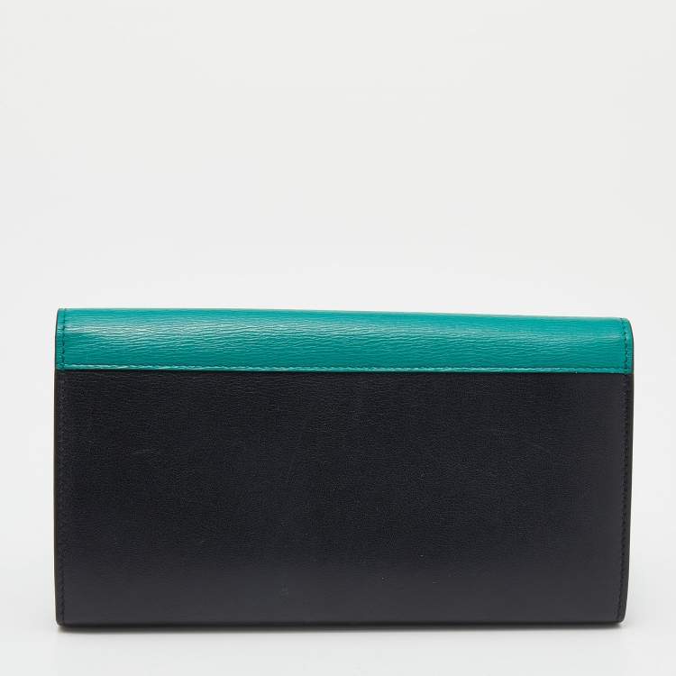Pre Owned Celine Tri Color Leather Envelope Flap Wallet