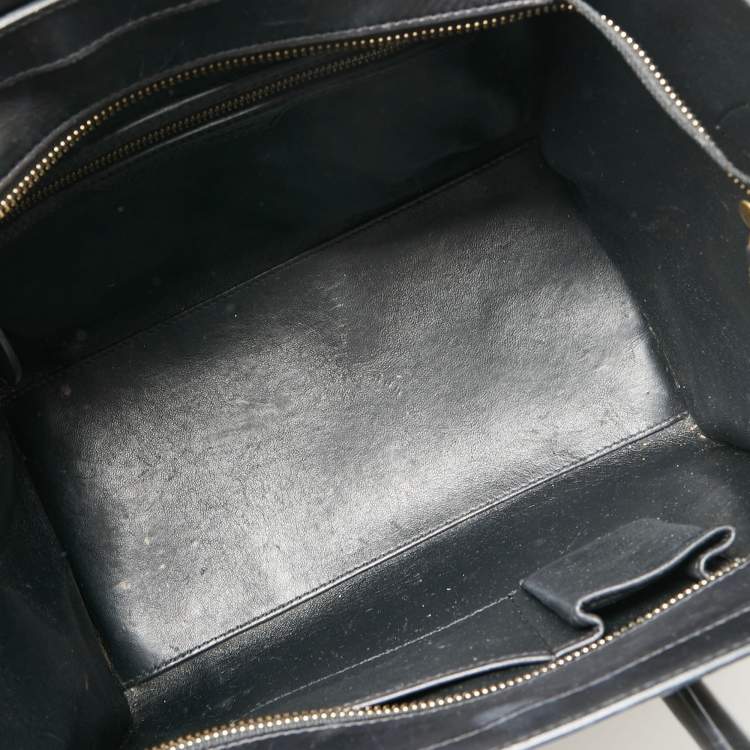 Pre Owned Celine Tri Color Leather and Suede Mini Luggage Tote