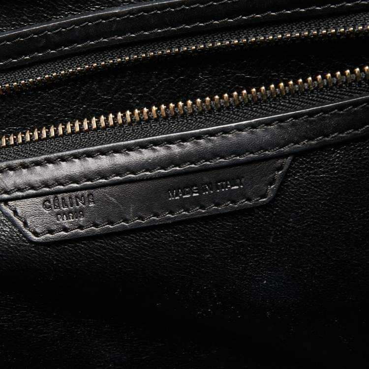 Pre Owned Celine Tri Color Leather and Suede Mini Luggage Tote