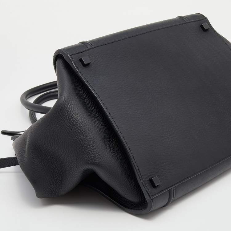 Pre Owned Celine Black Leather Small Phantom Luggage Tote