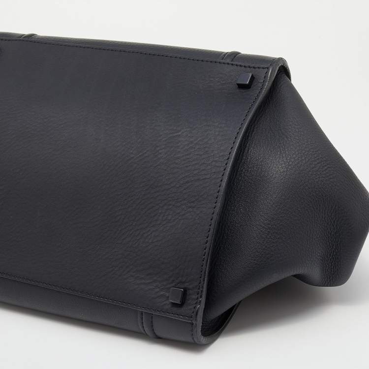 Pre Owned Celine Black Leather Small Phantom Luggage Tote