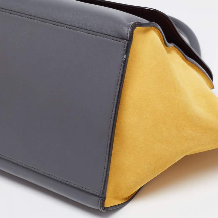 مملوكة مسبقًا Celine Tri Color Leather and Suede Medium Trapeze Bag