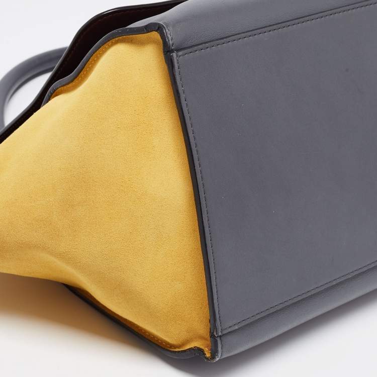 مملوكة مسبقًا Celine Tri Color Leather and Suede Medium Trapeze Bag