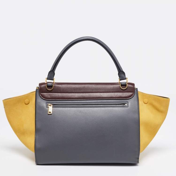 مملوكة مسبقًا Celine Tri Color Leather and Suede Medium Trapeze Bag
