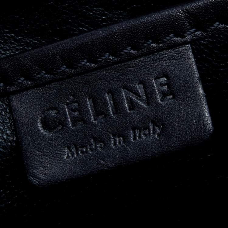 Pre Owned Celine Beige/Black Canvas And Leather Nano Luggage Tote 