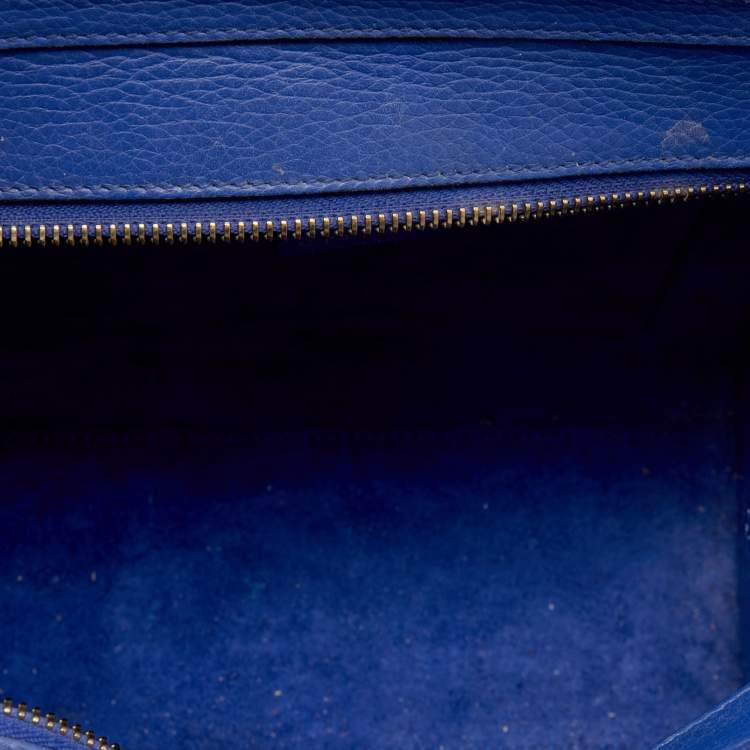 Pre Owned Celine Blue Leather Nano Luggage Tote