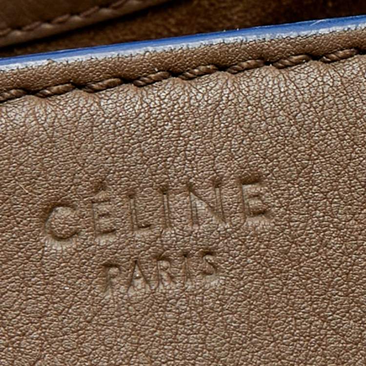 Pre Owned Celine Olive Green Leather Medium Phantom Luggage Tote
