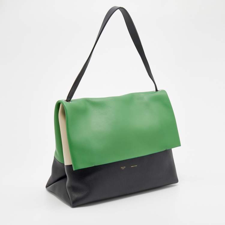 Pre Owned Celine Multicolor Leather Flap Shoulder Bag