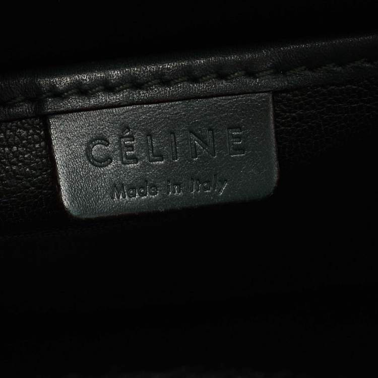 Pre Owned Celine Green Leather Nano Luggage Tote