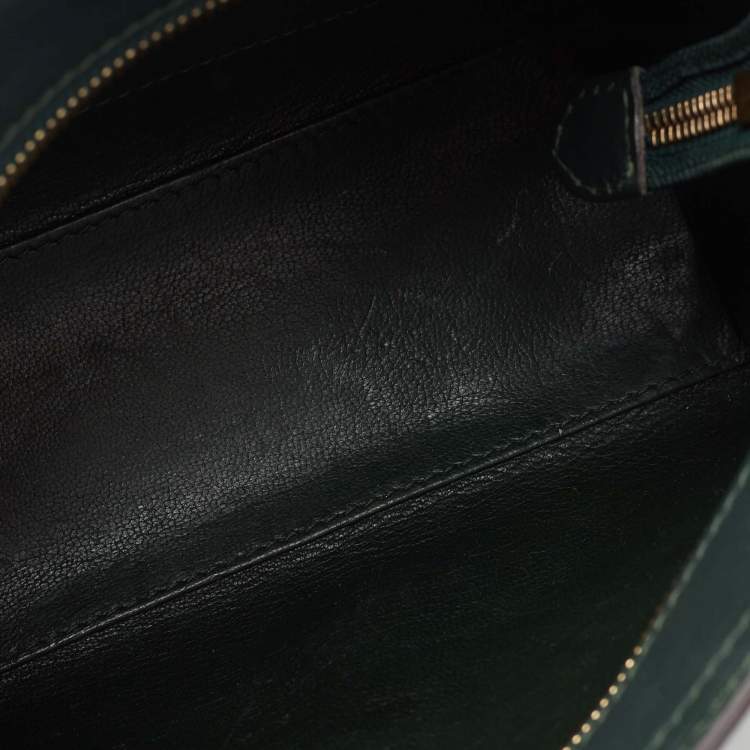 Pre Owned Celine Green Leather Nano Luggage Tote