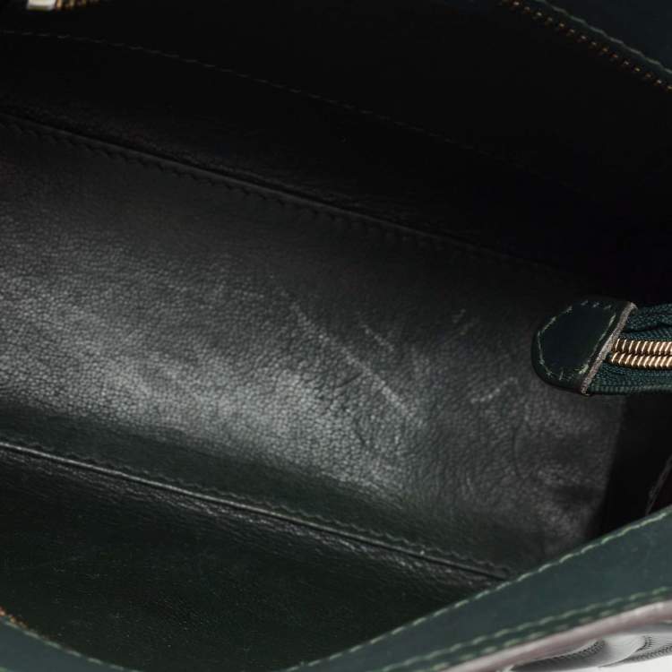 Pre Owned Celine Green Leather Nano Luggage Tote
