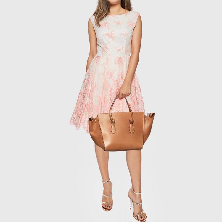 Pre Owned Celine Brown Leather Mini Tie Tote