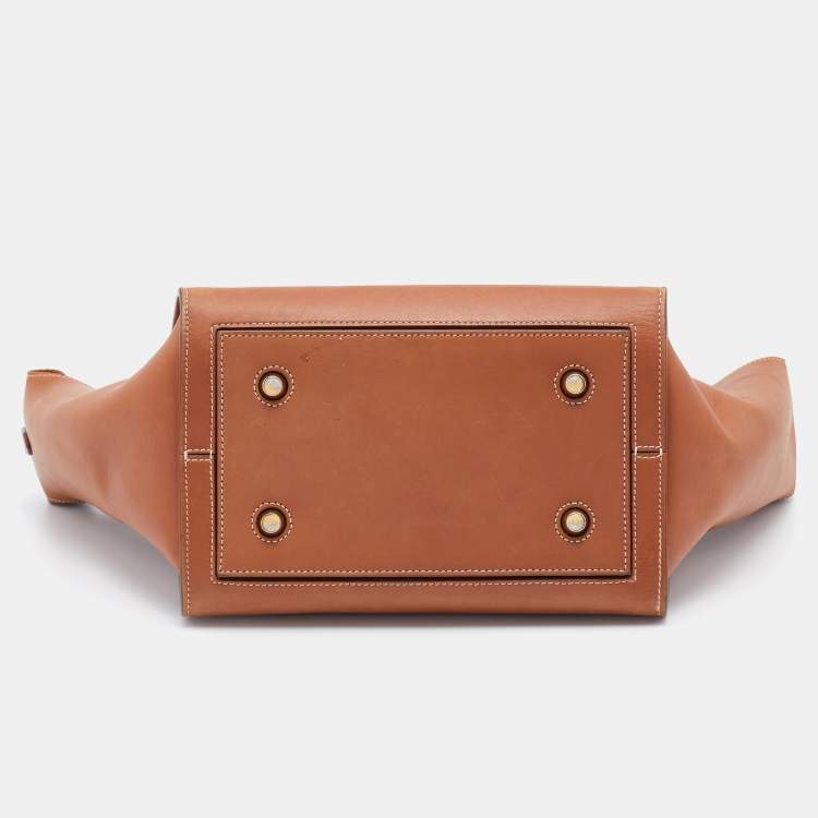 Pre Owned Celine Brown Leather Mini Tie Tote