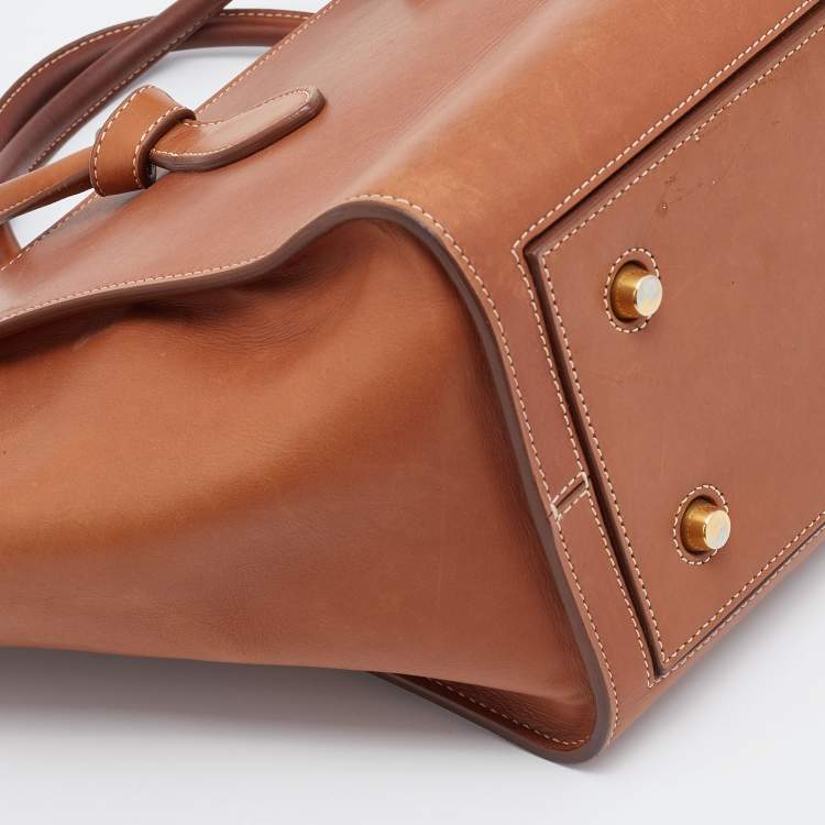 Pre Owned Celine Brown Leather Mini Tie Tote