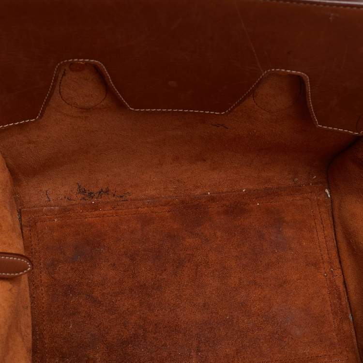 Pre Owned Celine Brown Leather Mini Tie Tote