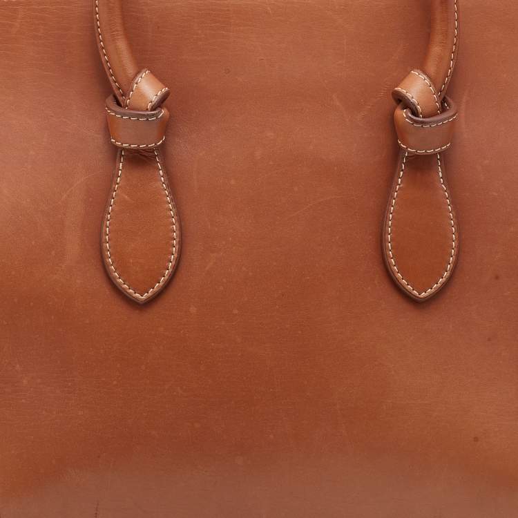 Pre Owned Celine Brown Leather Mini Tie Tote