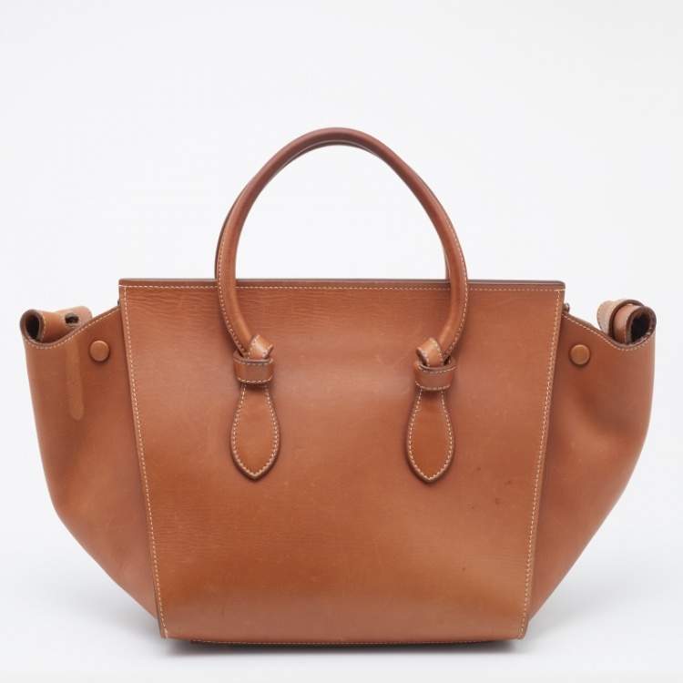Pre Owned Celine Brown Leather Mini Tie Tote