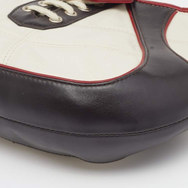 Pre Owned Celine White And Red Leather 2002 Fifa World Cup Hobo