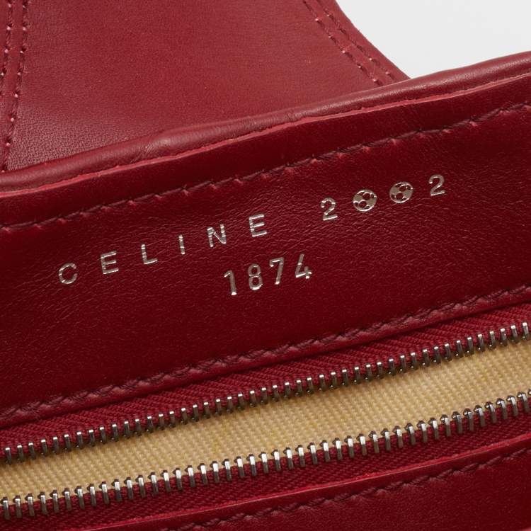 Pre Owned Celine White And Red Leather 2002 Fifa World Cup Hobo