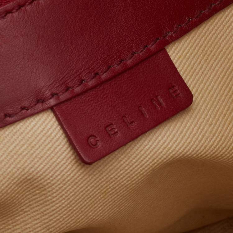 Pre Owned Celine White And Red Leather 2002 Fifa World Cup Hobo