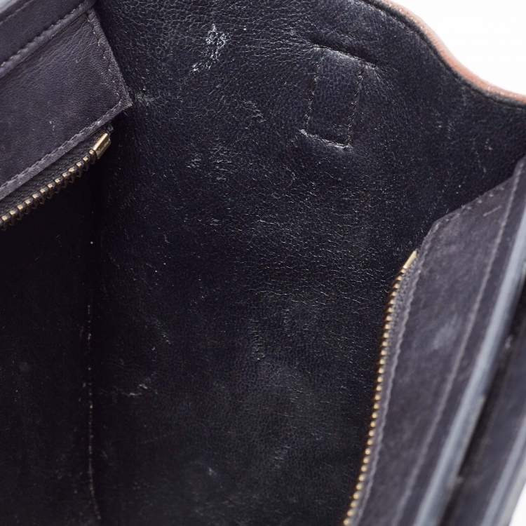 Pre Owned Céline Tri Color Leather Nano Luggage Tote